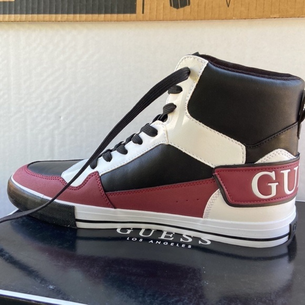 GUESS Men’s Pasq Sneakers Dark Red NEW - Picture 6 of 6